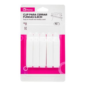 Clip plástico de 6,8 cm para cerrar fundas herméticamente Pack x 5 unidades. - K HOME