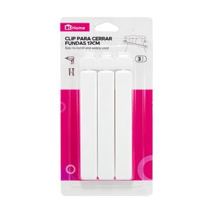 Clip plástico de 12 cm para cerrar fundas herméticamente Pack x 3 unidades. - K HOME