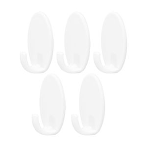 Gancho adhesivo blanco mediano con 1 kg de capacidad de carga Pack x 5 unidades. - K HOME