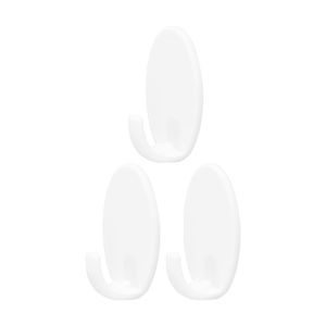 Gancho adhesivo blanco mediano con 1,5 kg de capacidad de carga Pack x 3 unidades. - K HOME