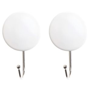 Gancho adhesivo metálico con base blanca y 2 kg de capacidad de carga Pack x 2 unidades. - K HOME