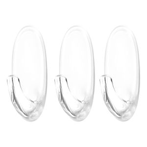 Gancho adhesivo transparente mediano con 500 gr de capacidad de carga Pack x 3 unidades. - K HOME