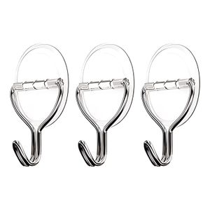 Gancho adhesivo metálico con base transparente y 500 gr de capacidad de carga Pack x 3 unidades. - K HOME