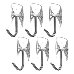 Gancho adhesivo metálico con base transparente y 500 gr de capacidad de carga Pack x 6 unidades. - K HOME
