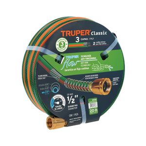Manguera de 1/2" reforzada de 20 m de largo para riego de jardín. - TRUPER