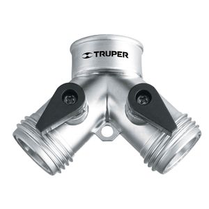Conector metálico en "Y" de dos vías para uso en mangueras. - TRUPER