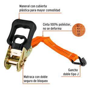 Juego de dos eslingas de 5 m con racha con capacidad de carga de hasta 1000 kg. - TRUPER