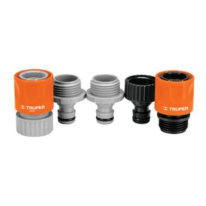 Juego de 4 conectores rápidos de 3/4" hechos a base de ABS con sistema de click. - TRUPER