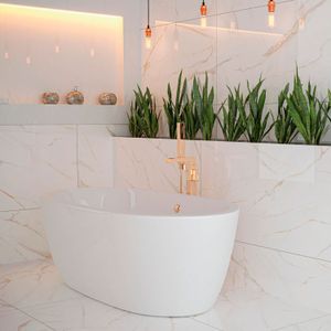 Porcelanato de alta resistencia CALACATA GOLD pulido de 80 x 160 cm Caja 2.56 m2. - VIZANO