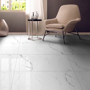 Porcelanato CALACATA brillante rectificado de 60 x 60 cm Caja 1.80 m2. - ECUACERAMICA
