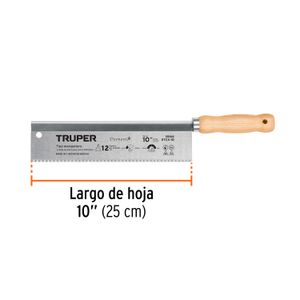 Serrucho de 10" para ebanista de 12 DPP. - TRUPER