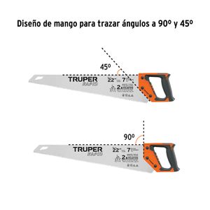 Serrucho Rapid 22" de 7 DPP con mango Comfort Grip TPR. - TRUPER