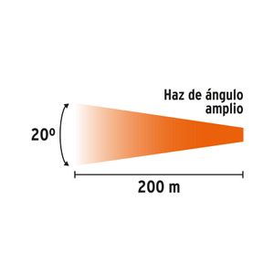 Linterna LED plástica de 180 lm con alcance de 200 m de distancia. Diseño resistente a impactos. - TRUPER