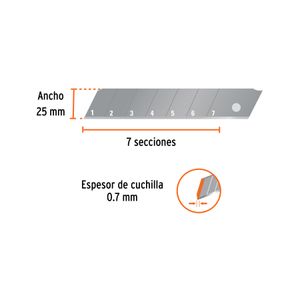 Juego de cuchillas de acero SK2 de 25 mm. Pack x 10 unidades (para SKU 668623 - 668624). - TRUPER EXPERT