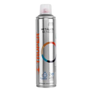 Pintura Spray color METÁLICO PLATA de 400ml, secado rápido, libre de plomo. - TRUPER