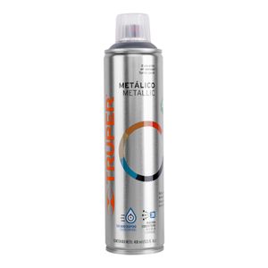 Pintura Spray color METÁLICO CROMO de 400ml, secado rápido, libre de plomo. - TRUPER