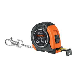Flexómetro Gripper de 2 m tipo llavero, cinta 13 mm - TRUPER
