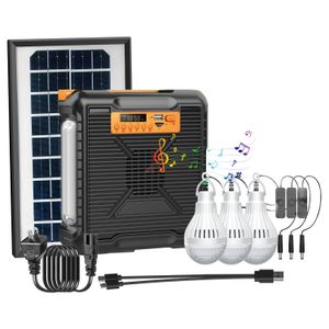 Lampara solar PORTÁTIL con panel auto recargable para uso en emergencias y camping. - K HOME