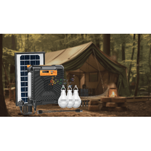 Lampara solar PORTÁTIL con panel auto recargable para uso en emergencias y camping. - K HOME