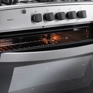 Cocina a Gas de 32" MURCIA QUARZO croma de 5 quemadores con horno. - INDURAMA