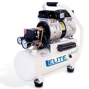 Compresor de aire de 1 HP de 110V a 125 PSI - 5.0 CFM de 12 lts para consultorios médicos. - ELITE