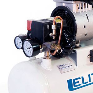 Compresor de aire de 1 HP de 110V a 125 PSI - 5.0 CFM de 12 lts para consultorios médicos. - ELITE