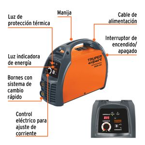 Soldadora INVERTER de 100 Amp - 127V compatible con electrodos 6013, 6011 y 7018. - TRUPER EXPERT