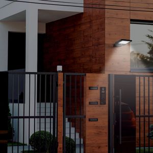 Luminaria de alumbrado público con luz LED blanca de 800 lm de 8W con panel solar. - VOLTECK