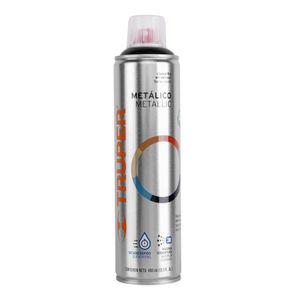 Pintura Spray color NEGRO METÁLICO BRILLANTE de 400ml, secado rápido, libre de plomo. - TRUPER