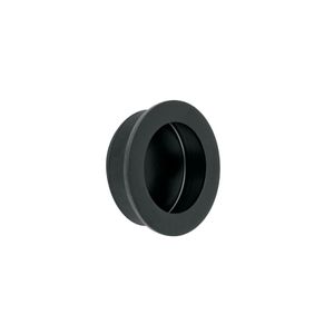 Tiradera de embutir redonda de 4 cm hecha a base de acero inoxidable de acabado negro mate. - HERMEX