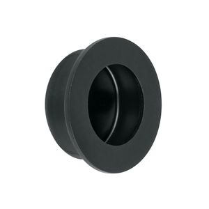 Tiradera de embutir redonda de 3 cm hecha a base de acero inoxidable de acabado negro mate. - HERMEX