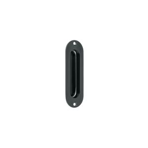 Tiradera de embutir ovalada de 12 cm hecha a base de acero inoxidable de acabado negro mate - HERMEX