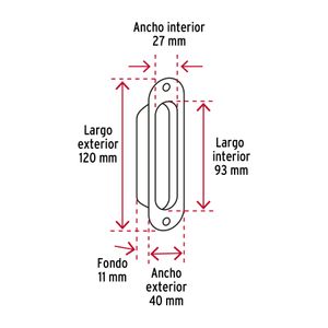 Tiradera de embutir ovalada de 12 cm hecha a base de acero inoxidable de acabado negro mate - HERMEX