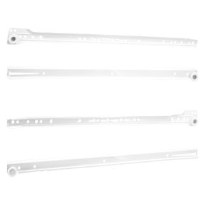 Riel metálica de 45 cm x 0,8 mm color blanco para cajones Pack x 2 unidades. - K HOME
