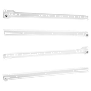 Riel metálica de 40 cm x 0,8 mm color blanco para cajones Pack x 2 unidades. - K HOME