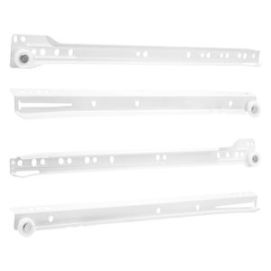 Riel metálica de 35 cm x 0,8 mm color blanco para cajones Pack x 2 unidades. - K HOME