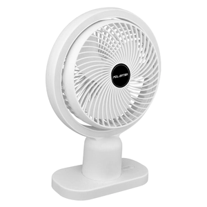Ventilador recargable de 6" con luz blanca y motor de 3 velocidades. - POLARTEK