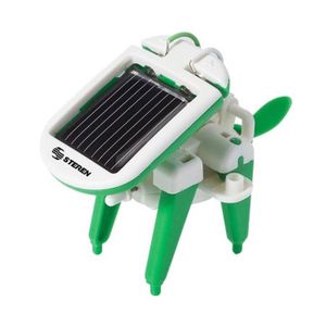 Robot Solar K-555 6 en 1 para armar: Avión, Cachorro, Auto, Bote, Avión giratorio y Molino. - STEREN