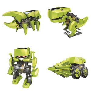 Robot Solar K-455 4 en 1 para armar: Dinosaurio T-Rex, Robot, Insecto y Excavadora de taladro. - STEREN
