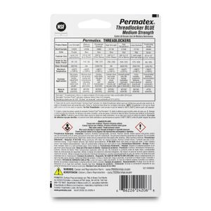 Adhesivo trabador de roscas para una fijación permanente. Mediana resistencia a la vibración y torsión; 2.5 ml - PERMATEX