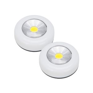Lámpara LED inalámbrica tipo disco con luz blanca de 35 lúmens; Pack x 2 unidades. - POWER ZONE