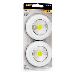 Lámpara LED inalámbrica tipo disco con luz blanca de 35 lúmens; Pack x 2 unidades. - POWER ZONE