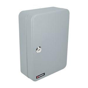 Caja metálica con 36 ganchos para llaves + cerradura de seguridad. - HERMEX