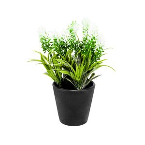 Planta artificial de lavanda en maceta negra texturizada. - BOTANICAL DECORATIONS