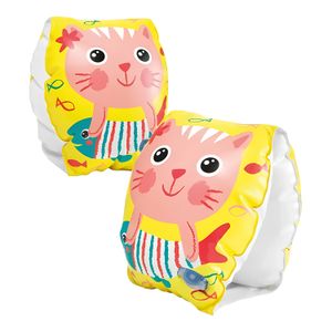 Flotadores inflables de 8" x 6" con diseño de gato para brazo; Pack x 1 par. - INTEX