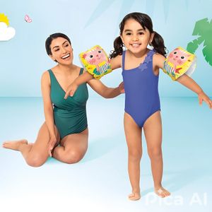 Flotadores inflables de 8" x 6" con diseño de gato para brazo; Pack x 1 par. - INTEX
