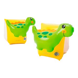 Flotadores inflables de 9" x 8" con diseño de dinosaurio para brazo; Pack x 1 par. - INTEX