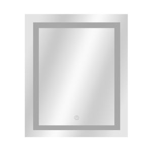 Espejo rectangular vertical de 60 x 80 cm con luz LED y textura de marco para baño. - K HOME