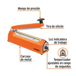 Selladora térmica de 8" de 300W para fundas A1 de hasta 2 mm con regulador de temperatura. - TRUPER