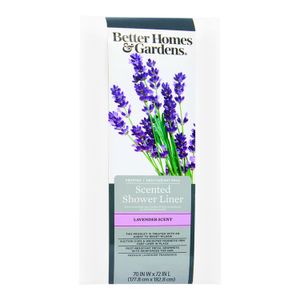 Cortina de ducha de 177,8 x 182,8 cm blanca con aroma a LAVANDA. - BETTER HOMES & GARDENS
